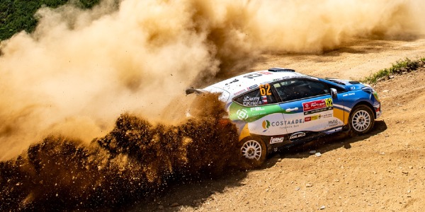 Jan Cerny luchando por el podio en el Rally de Portugal