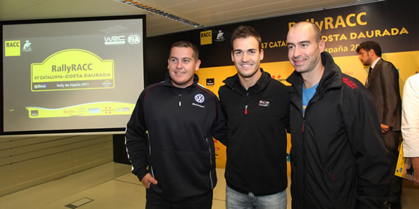 Yeray Lemes, Dani Sordo y Xavi Pons en una foto de Miquel Rovira