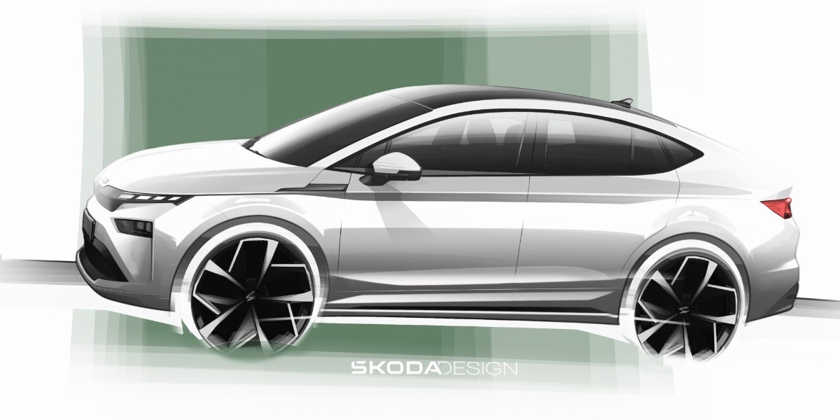 Boceto exterior del Skoda Enyaq