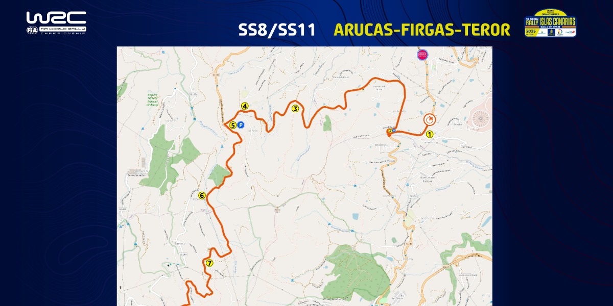 La segunda especial del sábado del Rally Islas Canarias será Arucas-Firgas-Teror