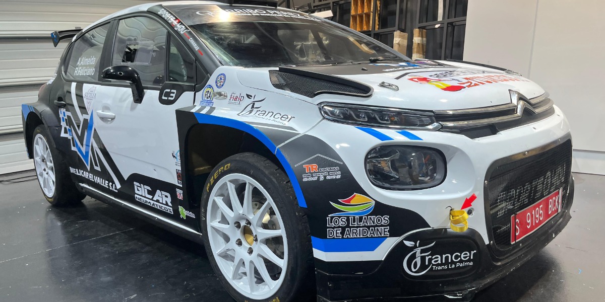 Ayoze Almeida y Rubén Feliciano, a los mandos de un Citroën C3 Rally2 del equipo Sports & You Canarias