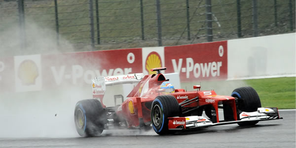 Alonso en los libres del GP de Bélgica 2012