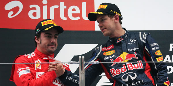 Alonso y Vettel en el Gran Premio de La India