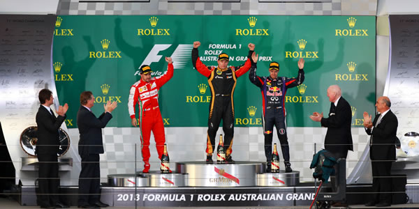 Podio del Gran Premio de Australia 2013
