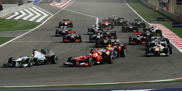 Salida del Gran Premio de Bahréin 2013