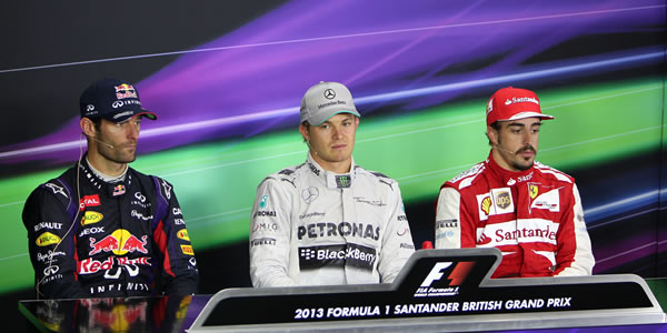 Rueda de prensa del podio del Gran Premio de Gran Bretaña