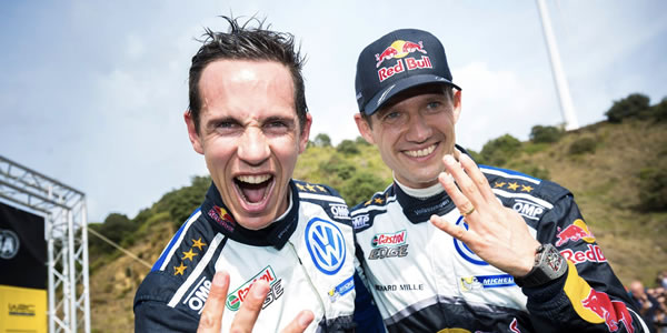 Sebastien Ogier y Julien Ingrassia campeones. Foto: Helena El Mokni (VW Motorsport)