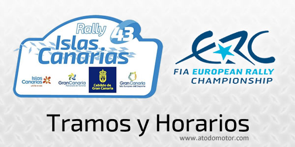 Tramos y Horarios del Rally Islas Canarias ERC 2019