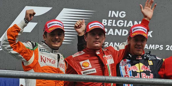 Podium del Gran Premio de Bélgica 2009
