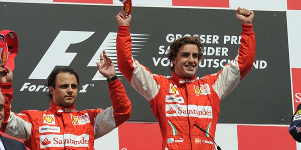 Fernando Alonso y Felipe Massa, doblete de Ferrari
